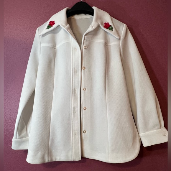 VINTAGE 2 Piece Western Embroidered Rose Set (Button-Up + Flare Pant) Beyonce - Picture 8 of 14